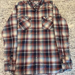 Carhartt Shirt Men XL Relaxed Fit Plaid Long Sleeve Pearl Snap Button Down
